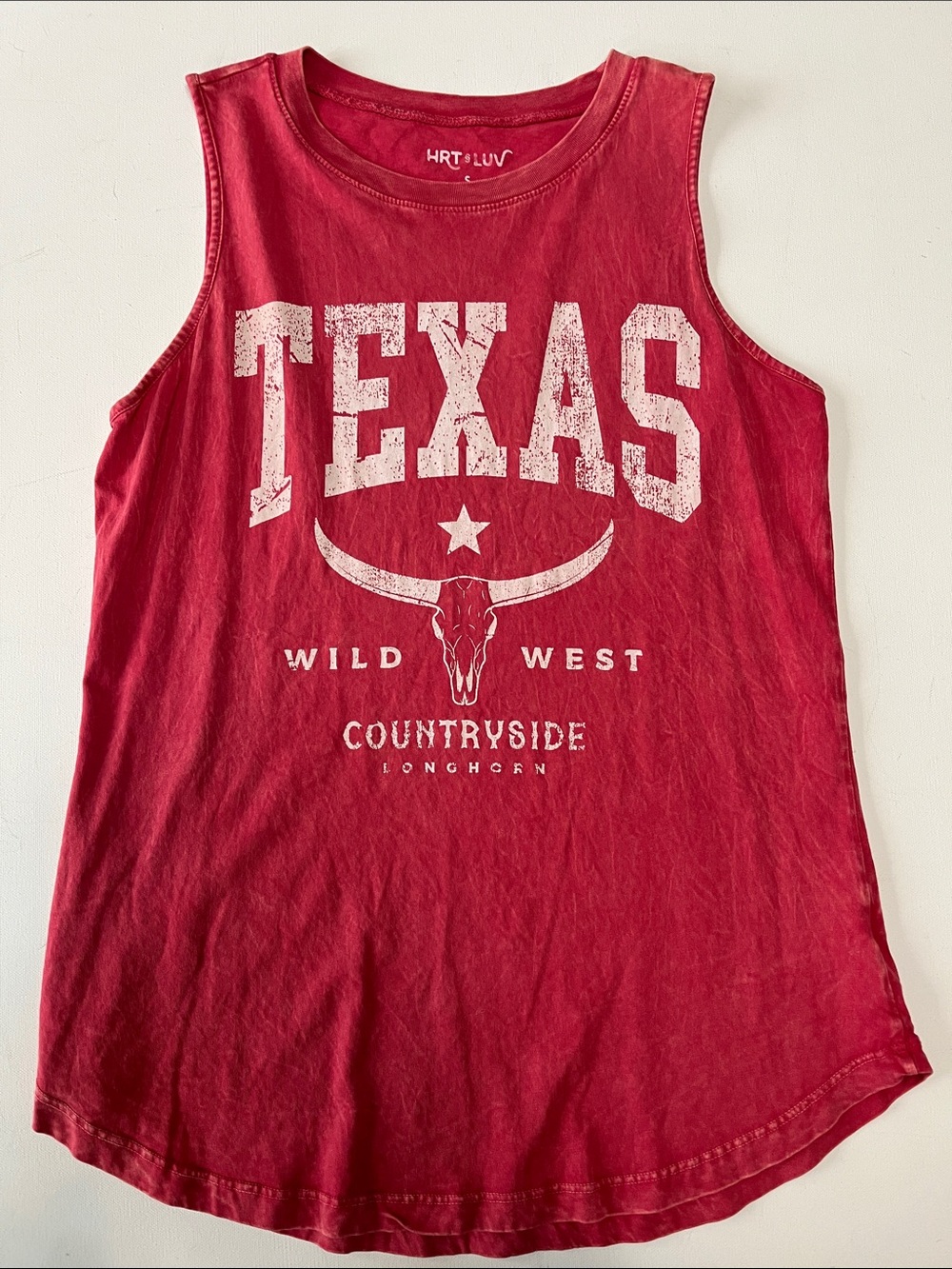 Red 'Texas' Sleeveless Graphic Tank Top